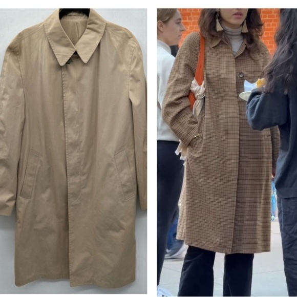 LONDON FOG 42 Men Vintage tan rainproof 60s gorpcore unisex classic trench coat - Picture 1 of 16